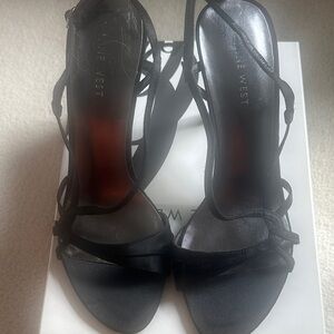 Nine West Elegant Black Strappy Heels